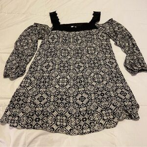 Cold Shoulder Dress 3/4 Length Sleeve